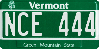 VT license plate NCE444