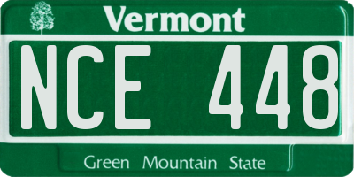 VT license plate NCE448