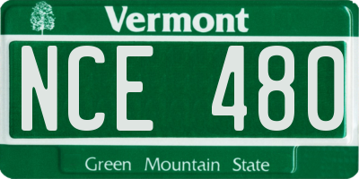 VT license plate NCE480