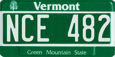 VT license plate NCE482