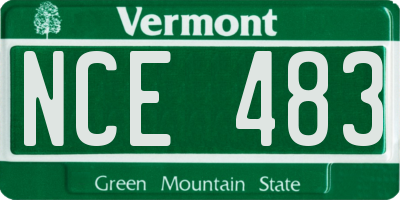VT license plate NCE483