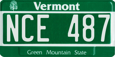 VT license plate NCE487