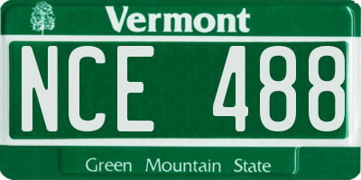 VT license plate NCE488