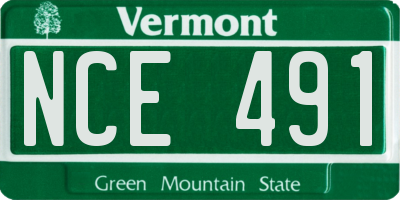 VT license plate NCE491