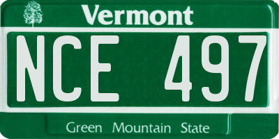 VT license plate NCE497
