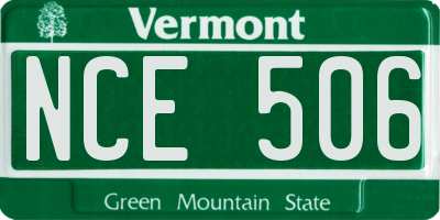 VT license plate NCE506