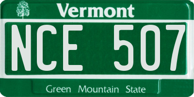 VT license plate NCE507