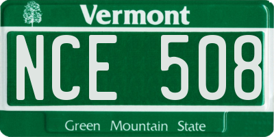 VT license plate NCE508