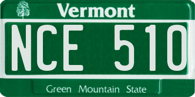 VT license plate NCE510