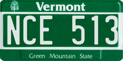 VT license plate NCE513