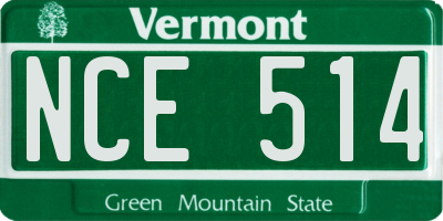 VT license plate NCE514