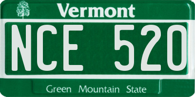 VT license plate NCE520