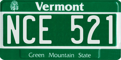 VT license plate NCE521