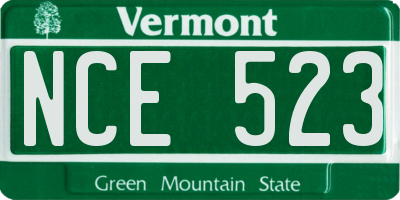 VT license plate NCE523