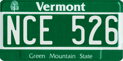 VT license plate NCE526