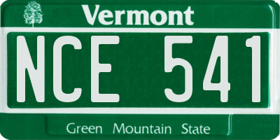 VT license plate NCE541