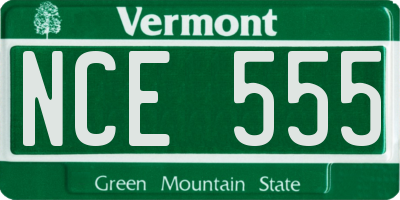 VT license plate NCE555