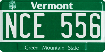 VT license plate NCE556