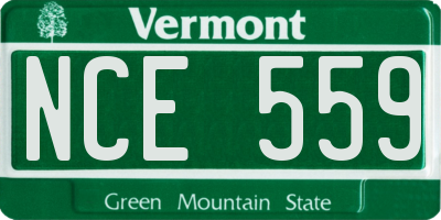 VT license plate NCE559