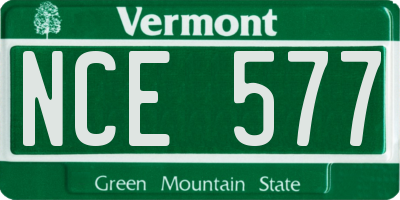 VT license plate NCE577