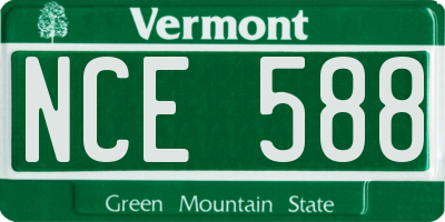 VT license plate NCE588