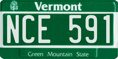 VT license plate NCE591