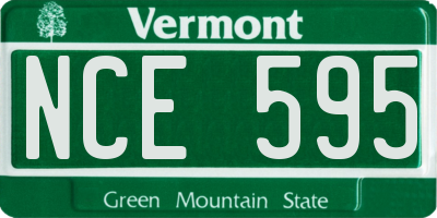 VT license plate NCE595