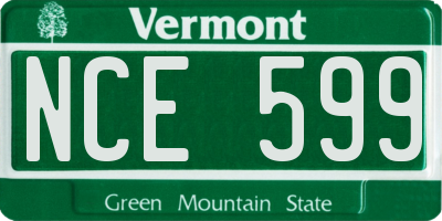 VT license plate NCE599