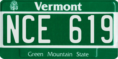 VT license plate NCE619