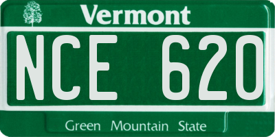 VT license plate NCE620