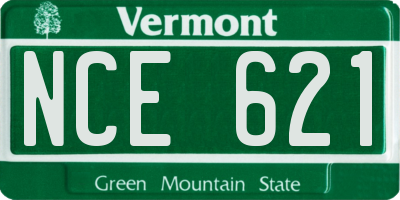 VT license plate NCE621
