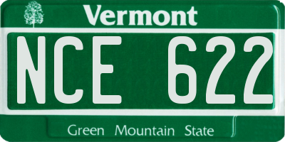 VT license plate NCE622