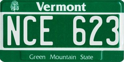 VT license plate NCE623