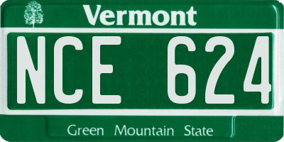 VT license plate NCE624