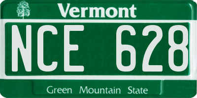 VT license plate NCE628