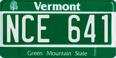 VT license plate NCE641