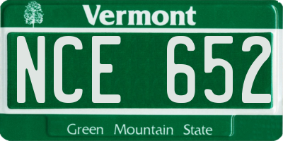 VT license plate NCE652