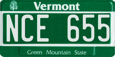 VT license plate NCE655