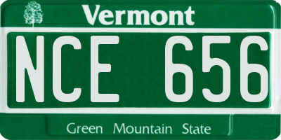 VT license plate NCE656