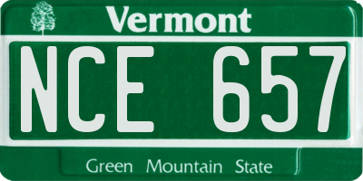VT license plate NCE657