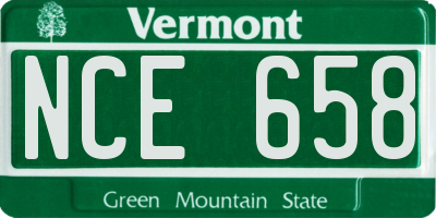VT license plate NCE658