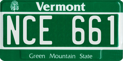 VT license plate NCE661
