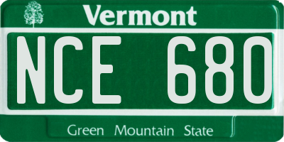 VT license plate NCE680