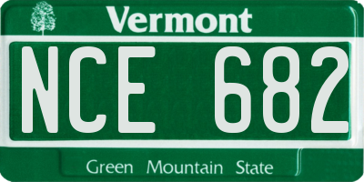 VT license plate NCE682