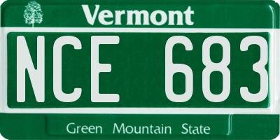 VT license plate NCE683