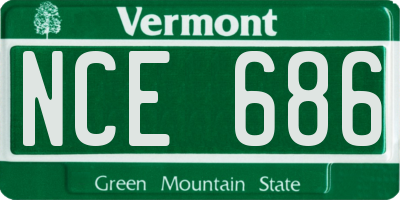 VT license plate NCE686