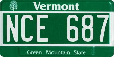 VT license plate NCE687