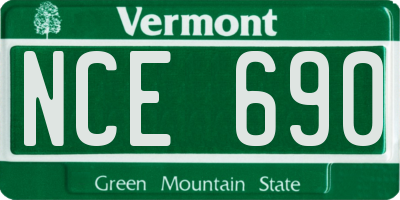 VT license plate NCE690