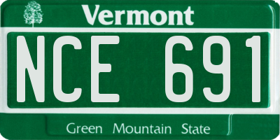 VT license plate NCE691
