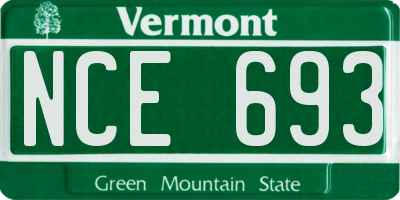 VT license plate NCE693
